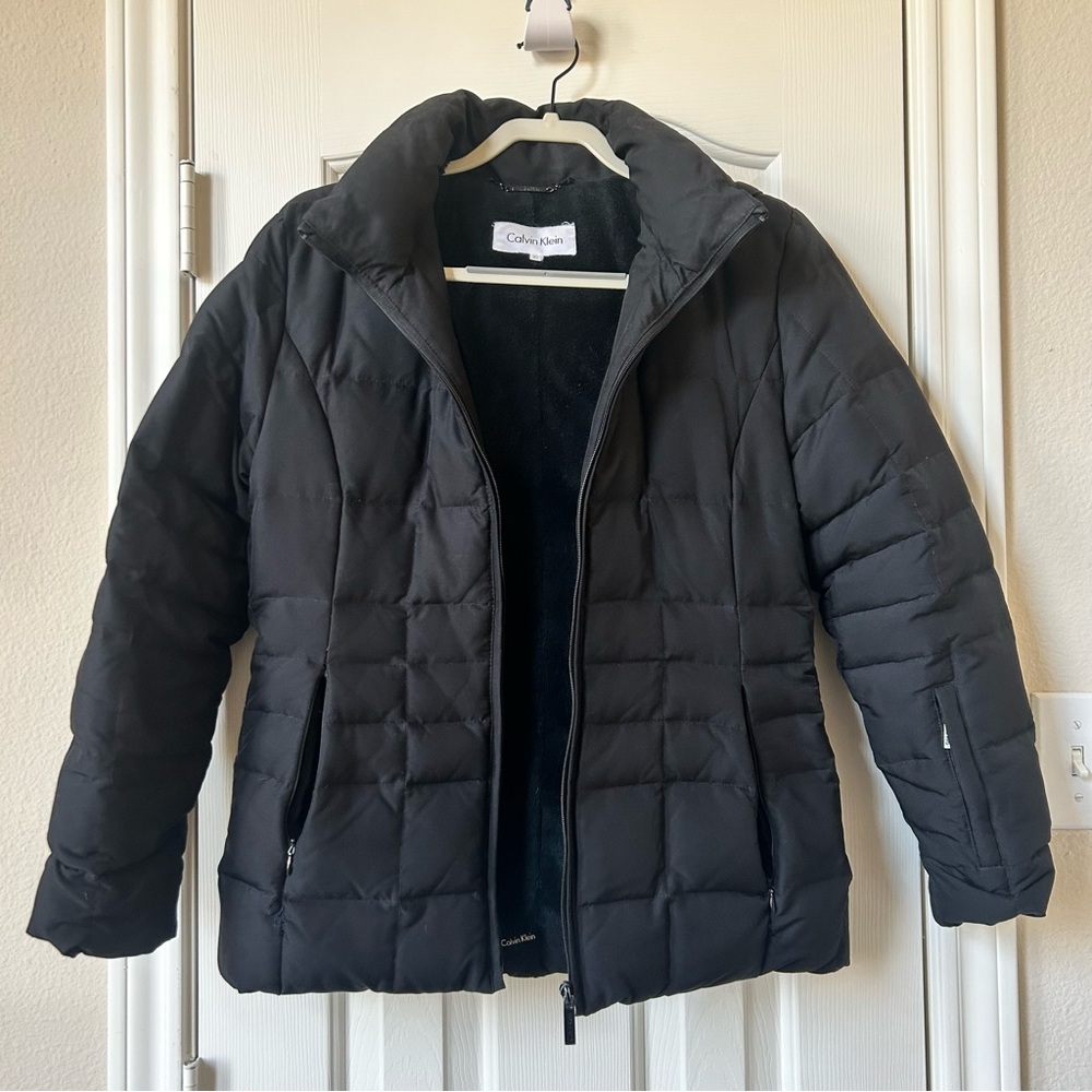 Calvin Klein Women's Black Winter Coat with Down Filling Size XS